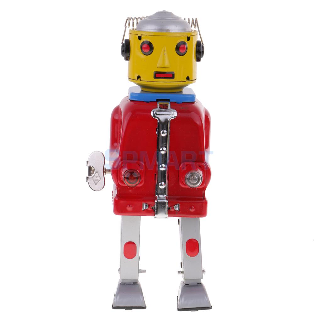 레트로 빈티지 태엽 시계 기계 워킹 Mr.Robot Tin Toy, 성인 소장용 선물